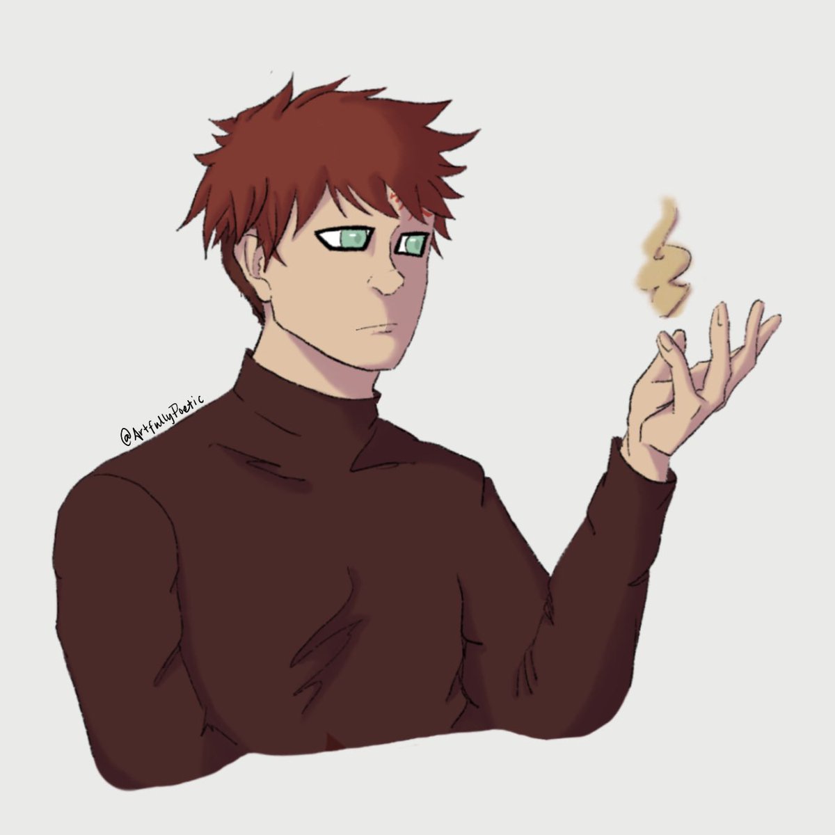 ArtfullyPoetic's tweet photo. the idea of Gaara absentmindedly playing with sand because it helps him think is the just most endearing thing #gaara #narutofanart #sandsiblings #hiddensand #fanart #Procreate https://t.co/Y35ciNdexX