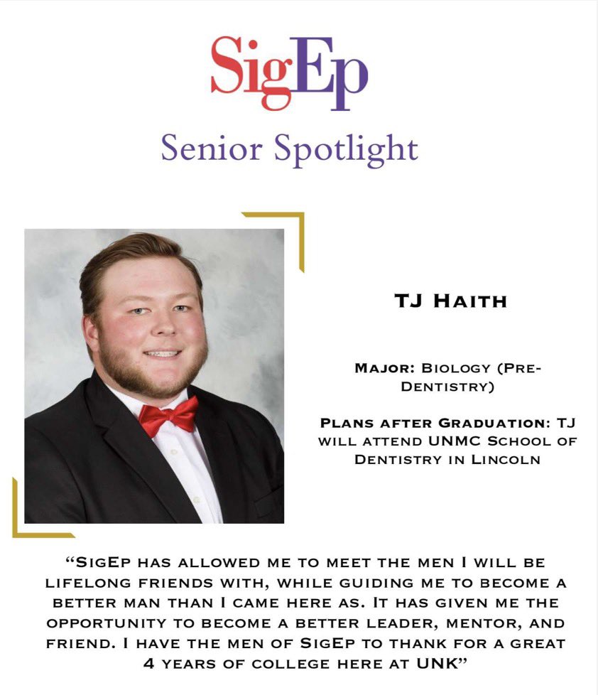 We have two Senior Spotlights on this fine Thursday❕

Thank you for committing your time to SigEp, and we can’t wait to see what you both accomplish!