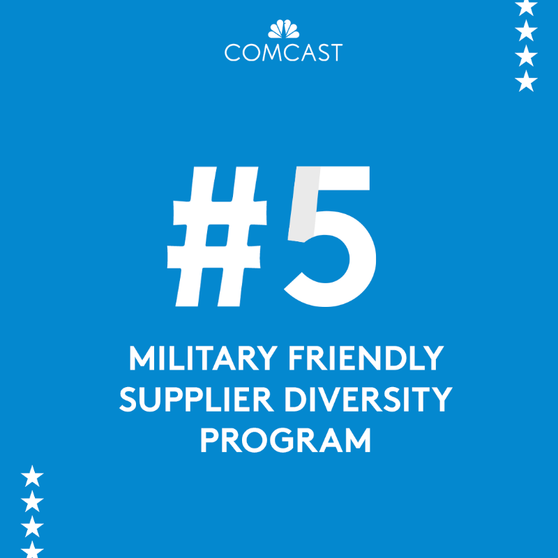 comcast's tweet photo. We're excited to announce that Comcast NBCUniversal has been named a top company for several special distinctions within the military community.