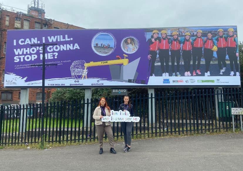 ActiveCN's tweet photo. We hope you all seen our billboards around Belfast celebrating the achievements of YP involved in our ICAN programme @luhc @CharterNI @Rcitybelfast @BelfastLive @LevellingUpFund #ICanIwillWhogonnaStopMe #EmpoweringYouth #Postiverolemodels https://t.co/Yb0HFI0fVM