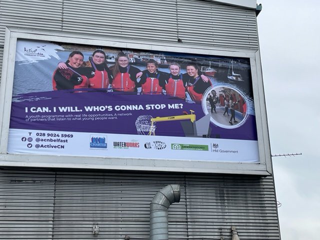 ActiveCN's tweet photo. We hope you all seen our billboards around Belfast celebrating the achievements of YP involved in our ICAN programme @luhc @CharterNI @Rcitybelfast @BelfastLive @LevellingUpFund #ICanIwillWhogonnaStopMe #EmpoweringYouth #Postiverolemodels https://t.co/Yb0HFI0fVM