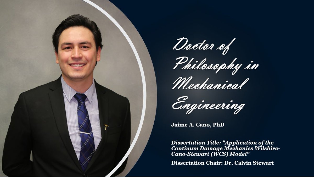 UTEPMechanical's tweet image. Our department would like to congratulate these doctoral students on their upcoming graduation. They have successfully completed the requirements to earn a Doctor of Philosophy in Mechanical Engineering. 🎓

#PicksUp to these #utepgrads 
🤙⛏
#MajoringMechanical