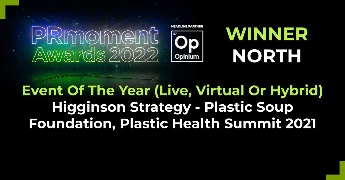 therealprmoment's tweet photo. And the Gold Award goes to….. @HigginsonTweets - Plastic Soup Foundation, Plastic Health Summit 2021. Congrats! #PRMomentAwards https://t.co/7cr270BjnX