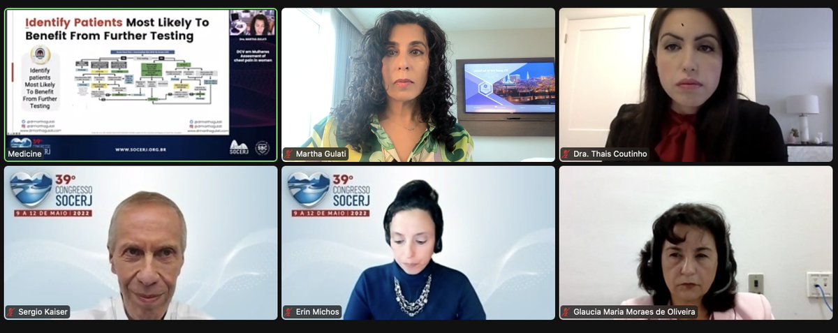 DrMarthaGulati's tweet photo. An honour to be with @pabeda1 & Maria Blaucia presenting with these amazing women @ErinMichos & @thaiscoutinhoCV today in Brazil at the 39th cardiology congress #cardioTwitter #ChestPainGuidelines & how they apply to #women
One day, we will be there IRL again! https://t.co/7XPvF0avud