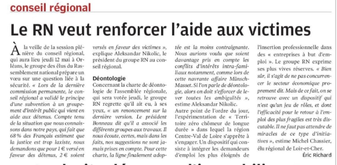 Al_Nikolic's tweet photo. Séance plénière avec le @RN_CValdeLoire. Comptez sur nous pour vous défendre face au sectarisme.
De @Reconquete_off au @PCF, rejet de nos 2 vœux qui devraient faire consensus :
- aider prioritairement les victimes que les délinquants
- réintégrer les soignants non vaccinés. https://t.co/MZqAUZd28J