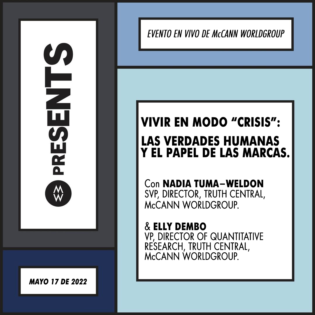 McCannColombia's tweet photo. Este próximo martes 17 de mayo estaremos con 𝑵𝒂𝒅𝒊𝒂 𝑻𝒖𝒎𝒂-𝑾𝒆𝒍𝒅𝒐𝒏 y 𝑬𝒍𝒍𝒚 𝑫𝒆𝒎𝒃𝒐 hablando sobre la dinámica de vivir en “𝒄𝒓𝒊𝒔𝒊𝒔” constante, cómo buscar soluciones y por qué es tan importante para las marcas. 

Regístrate aquí: https://t.co/qRK6g1fb3N https://t.co/EgEvYFBHJ8