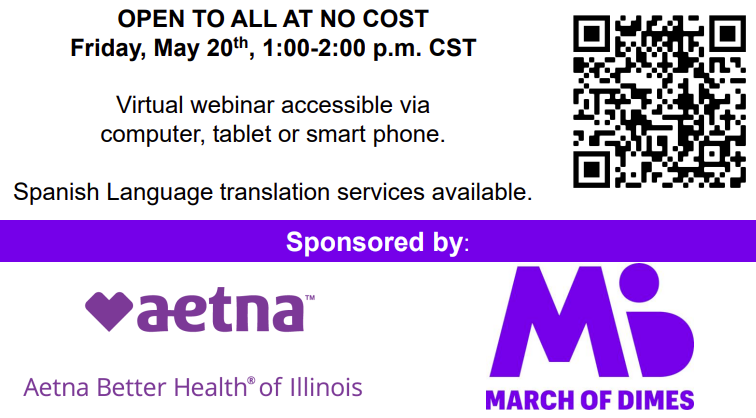 DOUGLASCOHEALTH's tweet photo. Aetna Better Health of Illinois and March of Dimes is offering a free Virtual Community Baby Shower.

It is open to everyone and will be including, games, a maternal health discussion, and so much more!

Click the link below or scan the QR code to sign up

https://t.co/sNBcFsAbLt https://t.co/jqX5XePxBE