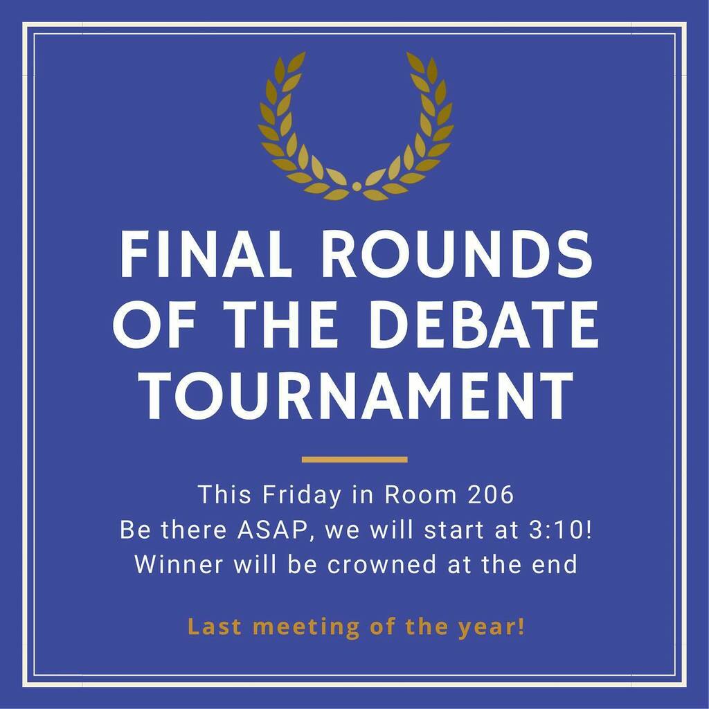 EastJSA's tweet photo. Tomorrow is our last meeting of the school year! Join us as we crown our chapter’s master debater and show off the Senior Tile 🥰 https://t.co/unl495nQ13 https://t.co/l5UISkIJd0