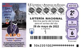 Mañana se presenta en #DosHermanas el décimo de <a href="/loterias_es/">Loterías del Estado</a> del sábado 28 de mayo, dedicado a la XLI Gala Nacional del Deporte y LVIII Congreso Nacional de la Prensa Deportiva Española. Málaga fue la última ciudad andaluza en albergar estos eventos de gran repercusión mediática