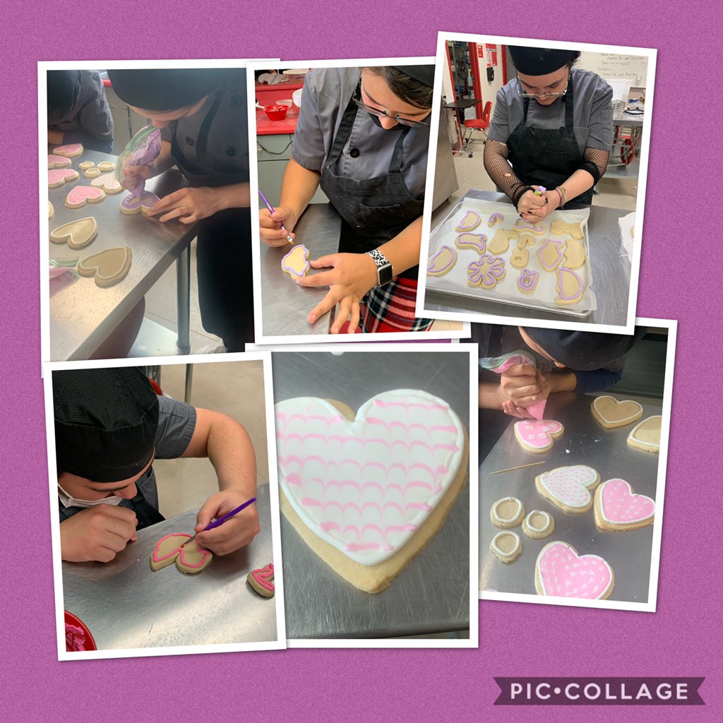 SHSHospTour's tweet photo. Culinary students trying out their Royal Icing Skills, not bad for first try! @SplendoraISD @SplendoraCTE @SplendoraHigh https://t.co/a2tOaD1lb3
