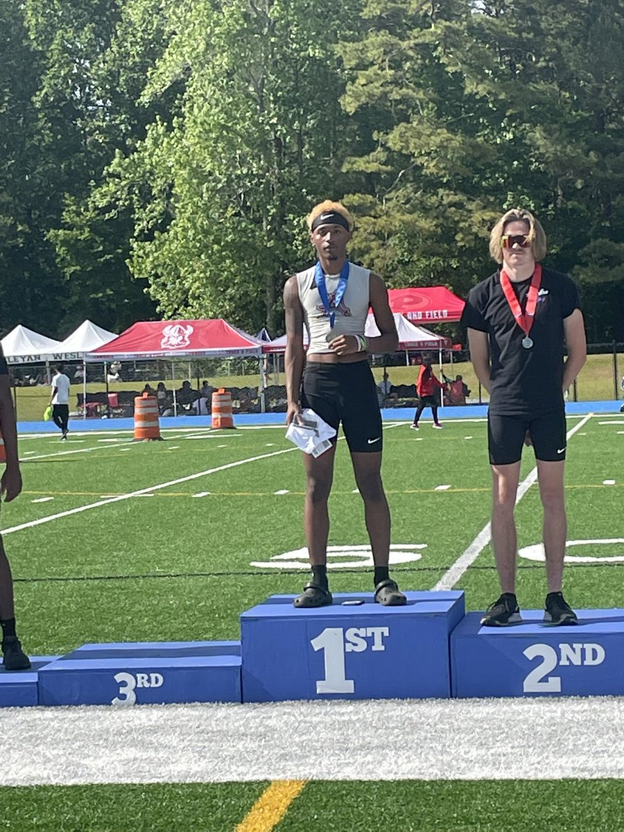 Our boy, Vincent McMillon, took 1st in high jump at the GHSA 7A State Championship after only learning it about a month ago! #ForTheRetta 🥇