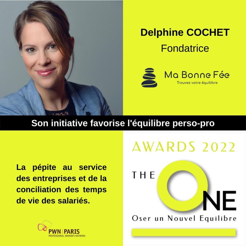 PWN Paris (@pwnparis) on Twitter photo Découvrez lors de l'événement The ONE, <a href="/delphinecochet/">✨Delphine Cochet</a>, fondatrice de Ma Bonne Fée, mise à l'honneur pour son initiative au service des entreprises et de la conciliation des temps de vie des salariés.
Suivez ce lien pour en découvrir + et vous inscrire : lnkd.in/eGFd64wg Découvrez lors de l'événement The ONE, <a href="/delphinecochet/">✨Delphine Cochet</a>, fondatrice de Ma Bonne Fée, mise à l'honneur pour son initiative au service des entreprises et de la conciliation des temps de vie des salariés.
Suivez ce lien pour en découvrir + et vous inscrire : lnkd.in/eGFd64wg
