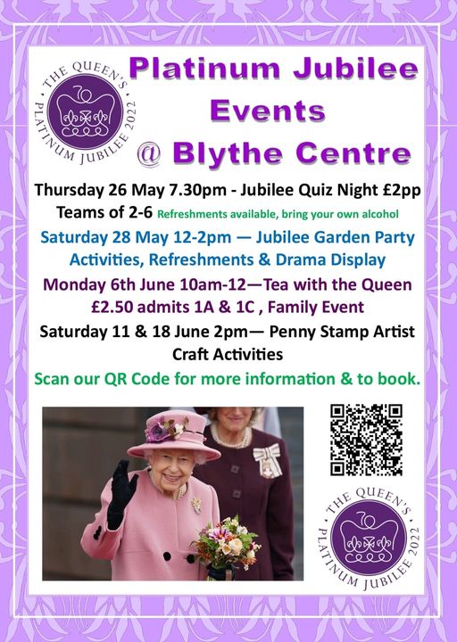blythe_centre's tweet photo. Celebrate #PlatinumJubilee #HM70 Events for all, https://t.co/1jl5UvJKPC, to see all that's on offer @blythe_centre #BlytheBridgeLibrary
@StaffsLibraries
@TryBookingUK
@Sotlive https://t.co/sYpYGfH0L2