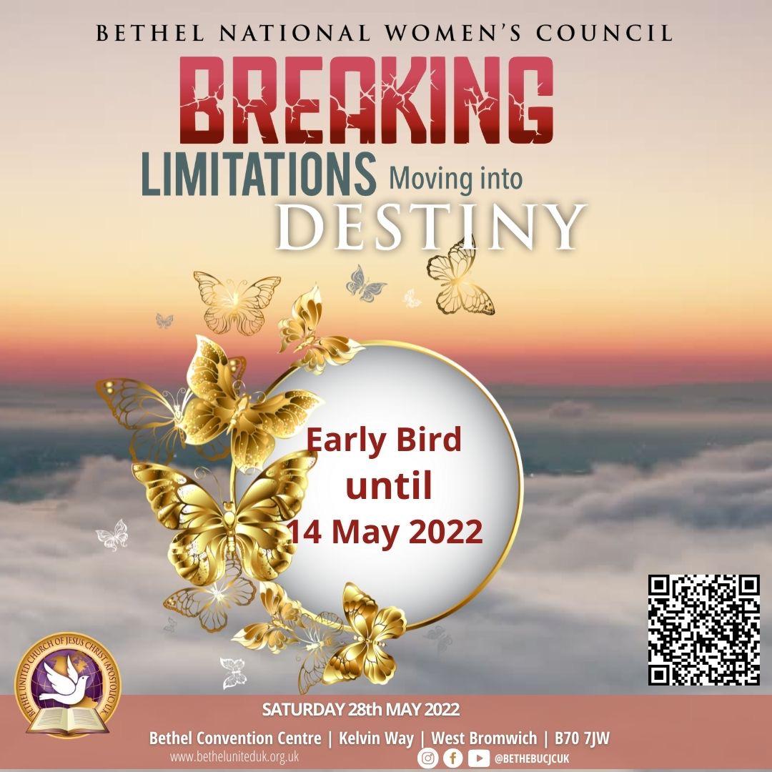 bucjcuk's tweet photo. Only 2 days. Early-bird discount
Register by Saturday 14th May, click the link:
https://t.co/GnLZOFYLOO

Adults (18-69) 
- £9 (early-bird)
- £10 (standard)
Senior (70+)
- £6.00 (early-bird)
- £10.00 (standard)
*Students/Unemployed 
- £6.00

#BETHELWOMEN
#BethelUK
#BethelNation https://t.co/KzRkhIeJdD
