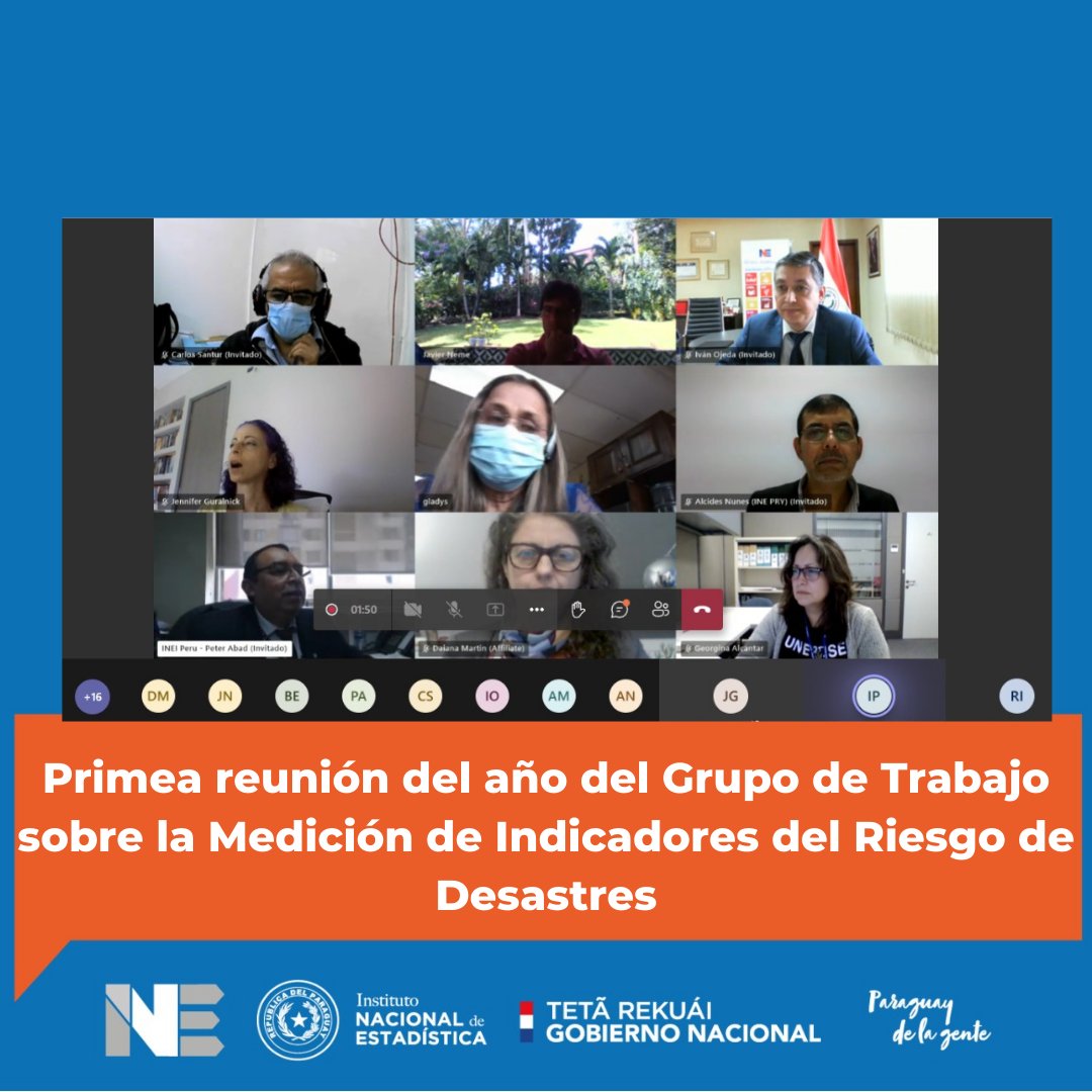 INE_Paraguay's tweet photo. El Director Nacional del INE, @ivanojedapy , participó en la apertura de la primera reunión ordinaria del bienio 2022-2023 del Grupo de Trabajo sobre la Medición y Registro de Indicadores Relativos a la Reducción del Riesgo de Desastres.
Más Info: https://t.co/epVPhGIo3T https://t.co/zFEtuuo9Sm
