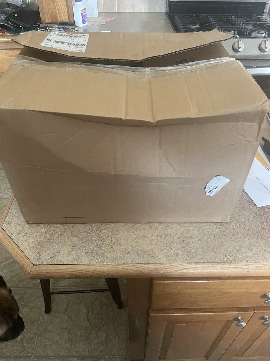 JmSynthetics's tweet photo. @Lowes This is how a Lowes order shipped via Fedex shows up. No packing material in the box either. https://t.co/ylmKgpU7YB