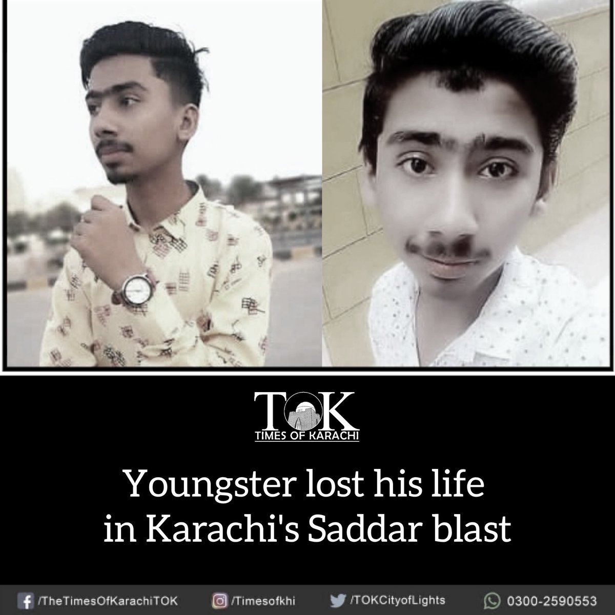 Martyr of #Saddar blast, Umar was a resident of Bizerta Lines #Karachi and worked for scanning department at PAF.

#KarachiBlast