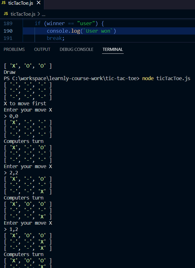 ayeshacodes's tweet photo. #Day31 ✅ Working on my tic tac toe JS program!

#100DaysOfCode #WomenWhoCode #womenintech #LearnlyDev https://t.co/uZvaJcyGXH