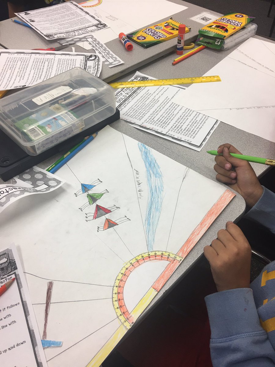 LauraBehrens5's tweet photo. Combining our Gold Rush knowledge with the skill of using a protractor #jmajags https://t.co/ThluSmkOpv