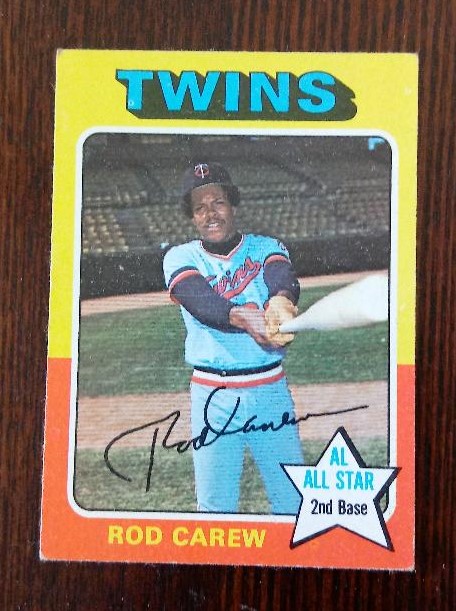 <a href="/gbennettpost/">George Bennett</a> <a href="/Topps/">Topps</a> <a href="/SABRbbcards/">SABR Baseball Cards</a> <a href="/PostWarCards/">Post War Cards</a> <a href="/CardboardHistry/">History Thru Cards</a> <a href="/CardsStory/">Cards With A Story</a> <a href="/VintageCardsOn1/">Vintage Cards Only</a> @nightowlcards <a href="/1974Baseball/">1974 Baseball Tweets</a> <a href="/70sBaseball/">1970s Baseball</a> <a href="/Super70sSports/">Super 70s Sports</a> @BigHairPlasGras <a href="/PolyesterUnis/">Vintage Jerseys & Hats</a> This is one of my favorite '75 cards. Love the way <a href="/RodCarew_29/">Rod Carew</a> points his bat.