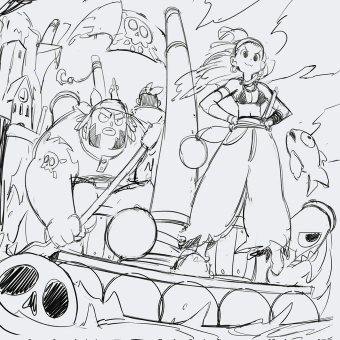 First post here on Twitter!
Some pirate stuff work in progress ☠️
#illustration #digitalart #wip #anime #painttoolsai #Sketchドロー  #イラスト #絵 