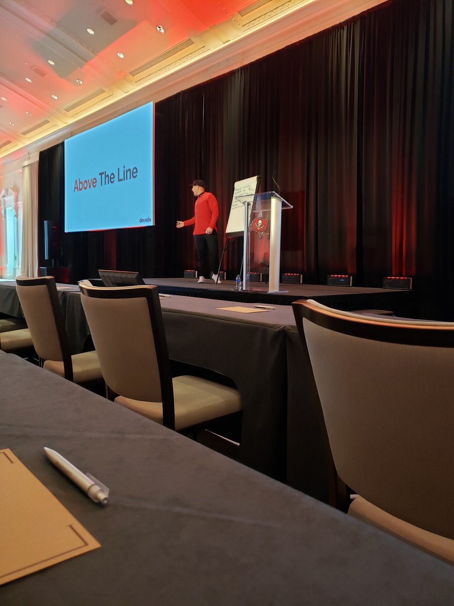 Shadel_Hamilton's tweet photo. As the exclusive educational partner of the @Buccaneers, we had the opportunity to listen to the incredible @ryanblanck give today's keynote speech at the annual partnership summit. It was a great reminder as leaders, we need to "lead above the line". #wearesaintleo https://t.co/R8ikMHr0Bw