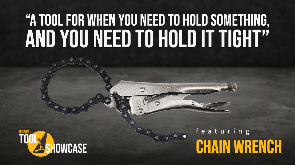 TechShop_Mag's tweet photo. Today on the #TechShop YouTube channel we have another #ProblemSolver tool🧐 
The #ChainWrench can save the day when a strap wrench isn't enough ... do you need one of these in your #ToolBox?⚒️ 

Watch the latest #ToolShowcase &amp; decide for yourself 👇 👇 
https://t.co/HIymwDqf02 https://t.co/Y829HFGyDn