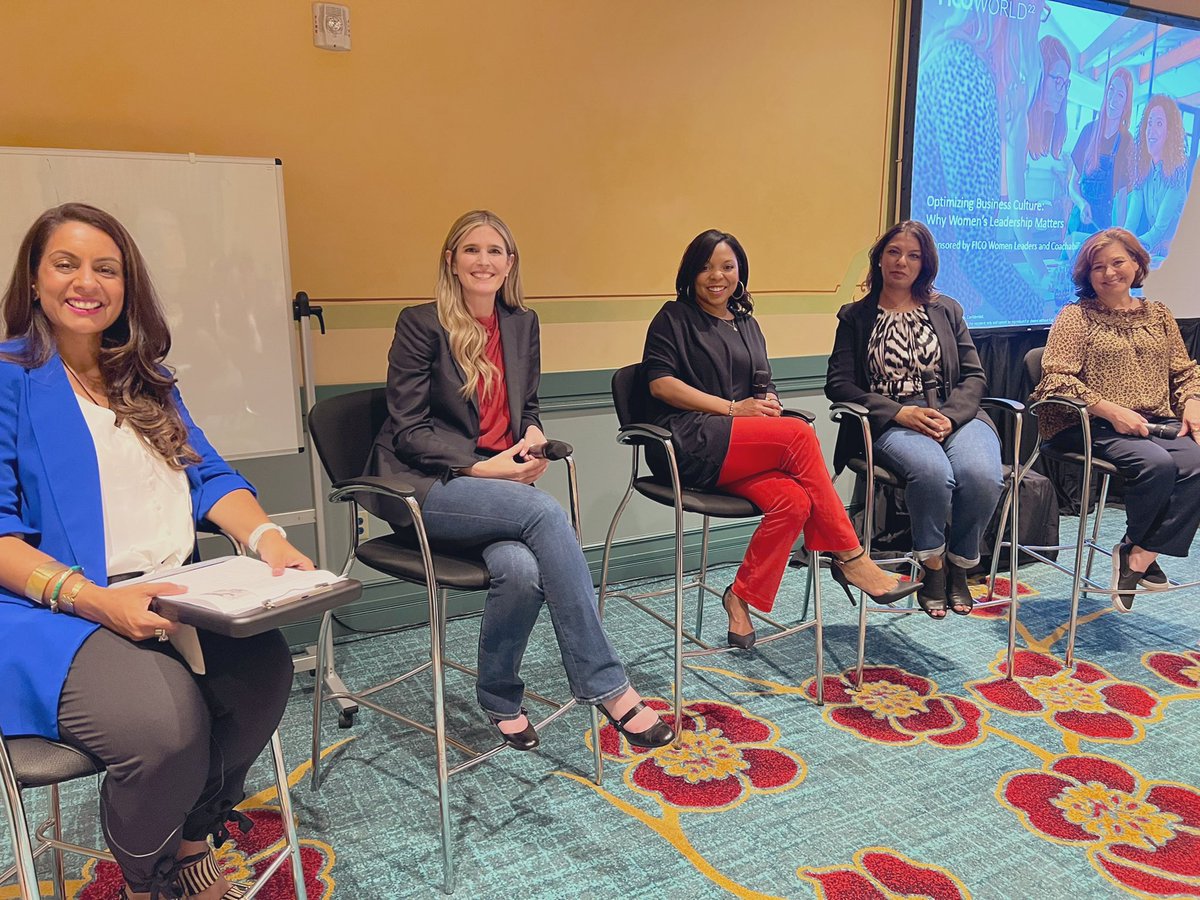 StephCovertFICO's tweet photo. Proud to sit on a panel with this amazing group of women leaders talking about why women’s leadership matters. #FICOWorld https://t.co/ooD4ACoJ1q