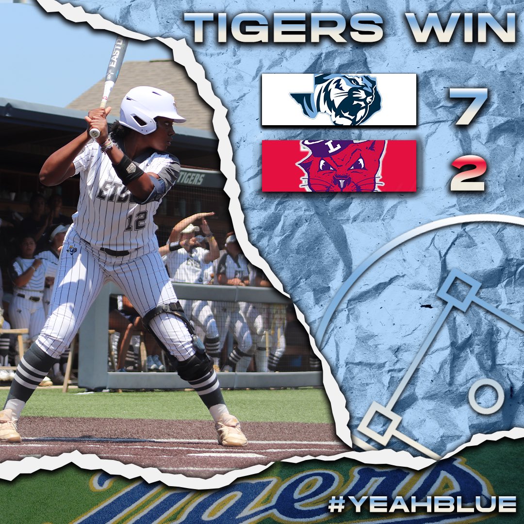 ETBU_Softball's tweet photo. #TIGERSWIN 

🔑 stats for game 1 of the Regional Tournament 

@TDC_2020 | 3 Hits | 4 RBI’s | 1 HR
Corley Carpenter | 2 Hits | 2 RBI’s 
@k_reed03 | 9 SO’S | 7 IP’s 

The Tigers will play tomorrow @ 12

#TigerSoftball #TigersUnite #YeahBlue #D3SB https://t.co/rJZ3QfG9uA