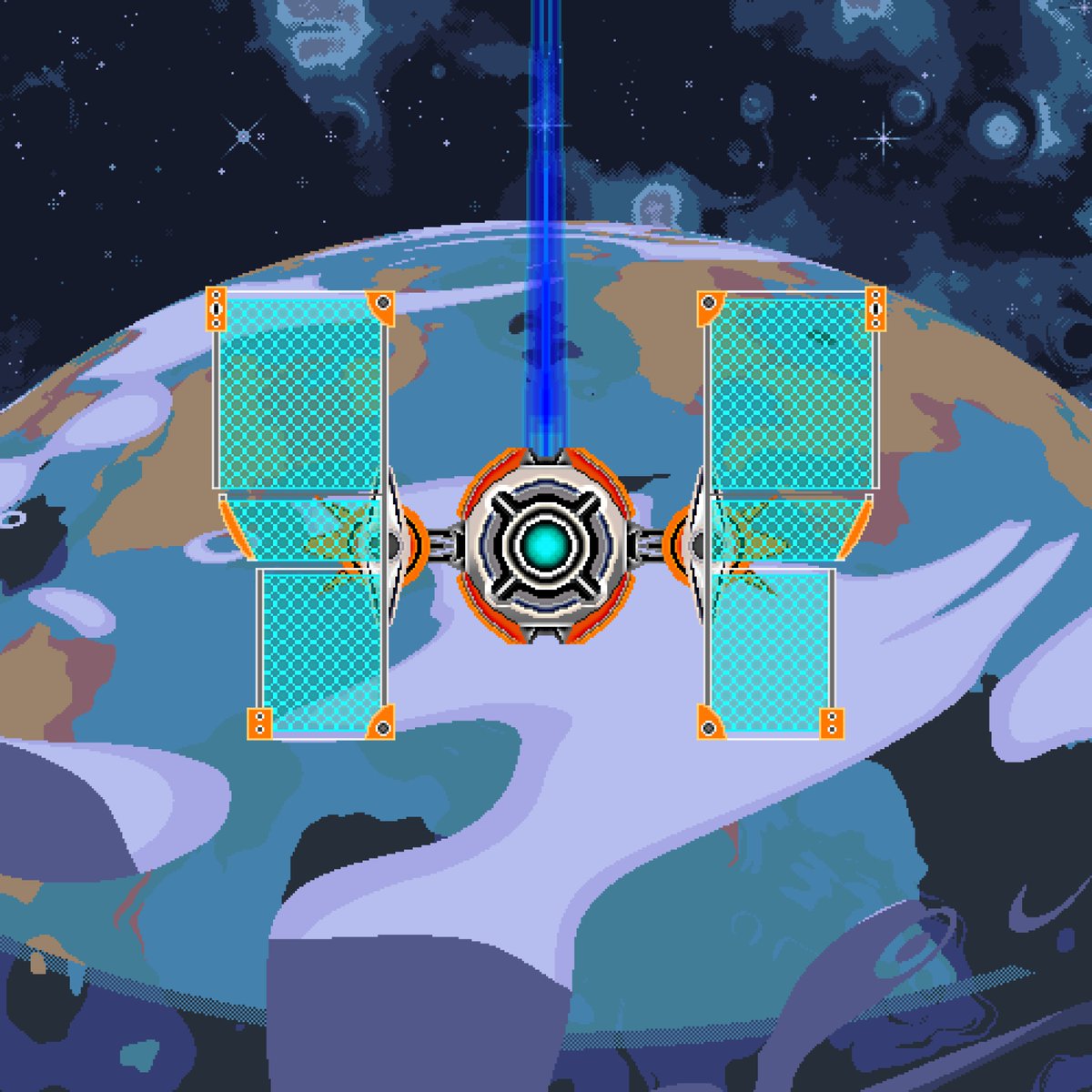 wnick1996's tweet photo. Sentinel Solar Mimic (A Sentinel mimicking a Solar Ship) #NoMansSky #nomansskyfanart #pixelart #solarship #Starship #16bit #space https://t.co/jstLpJy2MS