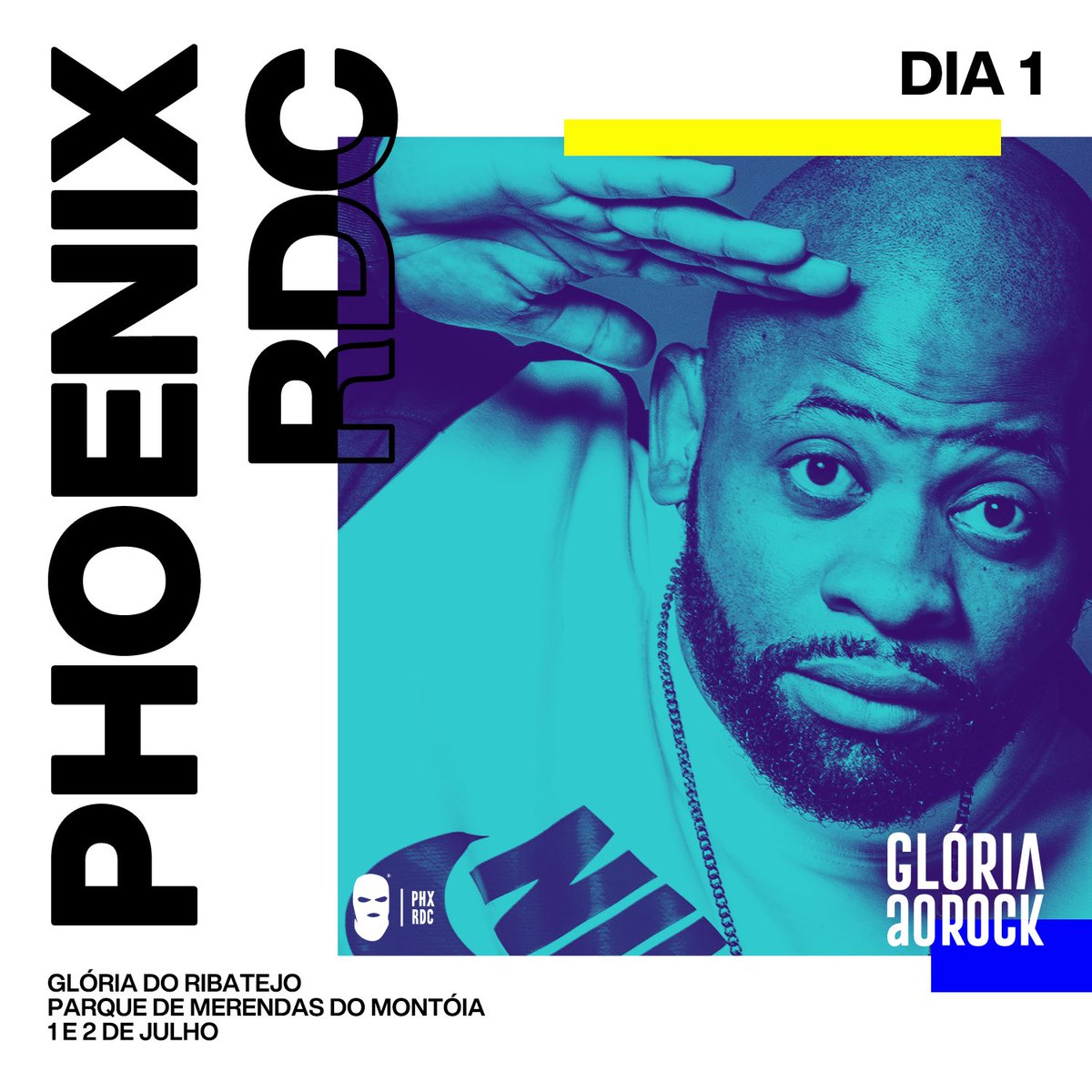 GloriaAoRock's tweet photo. Phoenix RDC é a nova confirmação do Festival Glória ao Rock 2022. 

O rapper português atua no dia 1 de julho, sexta-feira.

Mais um concerto a não perder na edição de 2022 do Festival Glória ao Rock. Bilhetes já à venda! https://t.co/ooWXgTDUio