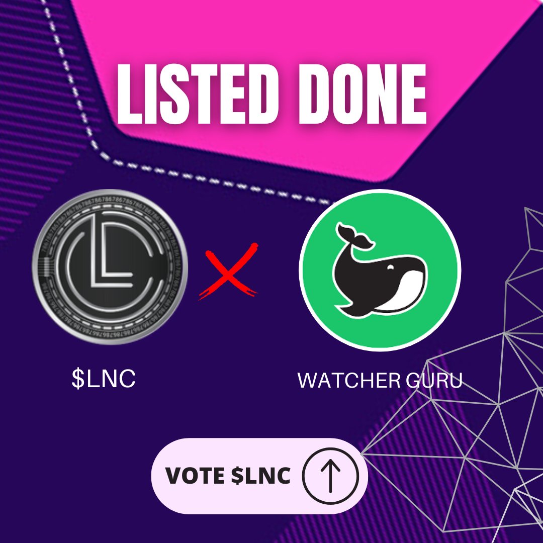 Vote for us on 
<a href="/WatcherGuru/">Watcher.Guru</a>

 for 
<a href="/LINCOINLNC/">LinCoin - LNC (We're Hiring)</a>

 please 🔥

watcher.guru/coin/lincoin

#BSC #BNB #DEFI #watcherguru #metaverse #gaming