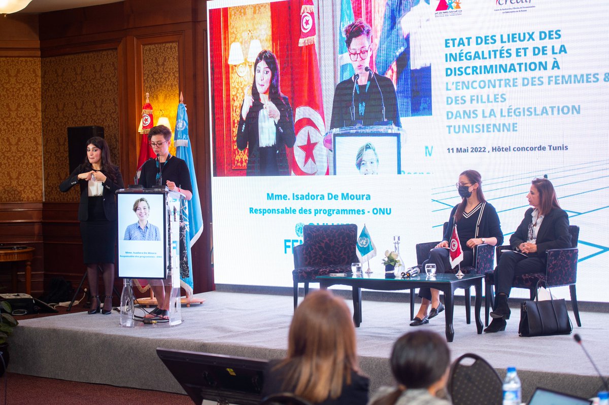 ONU Femmes Tunisie (@onufemmestn) on Twitter photo Un colloque a été organisé le 11 mai 2022 en partenariat avec <a href="/HCDH_Tunisie/">HCDH en Tunisie</a> & <a href="/CredifTunisie/">CREDIF - tunisie</a> pour présenter un rapport qui aborde une analyse des lois discriminatoires et des dispositions législatives à amender portant sur le statut de l’Egalité et de la Non-Discrimination. Un colloque a été organisé le 11 mai 2022 en partenariat avec <a href="/HCDH_Tunisie/">HCDH en Tunisie</a> & <a href="/CredifTunisie/">CREDIF - tunisie</a> pour présenter un rapport qui aborde une analyse des lois discriminatoires et des dispositions législatives à amender portant sur le statut de l’Egalité et de la Non-Discrimination.