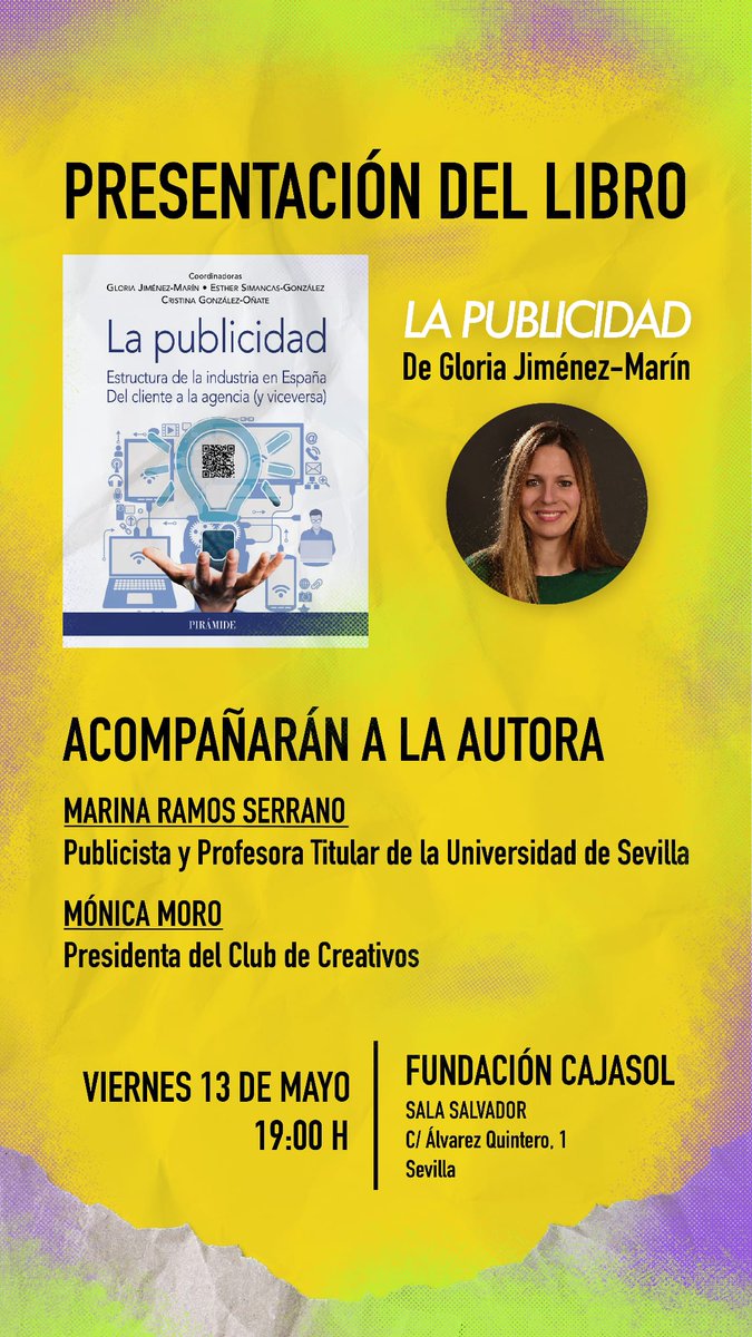 ¿Ya tienes planes para el viernes por la tarde? Yo digo sí

Gloria Jiménez- Marín nos presenta su libro a las 19:00 en la Fundación Cajasol.