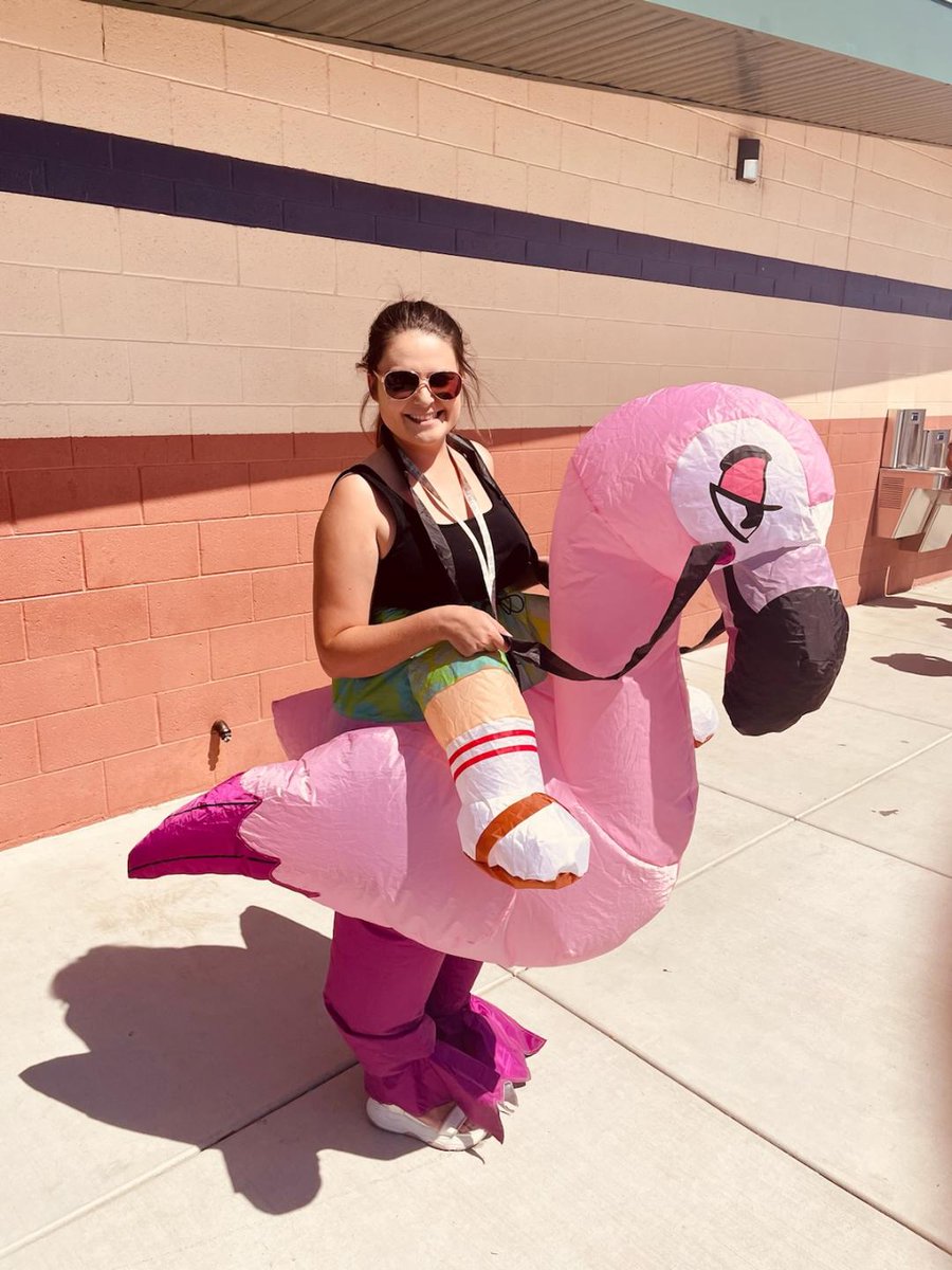 SunsetEagles's tweet photo. The star of Super Secret Staff Spirit Day 🦩🦩🦩 https://t.co/qtuMLwXHrp