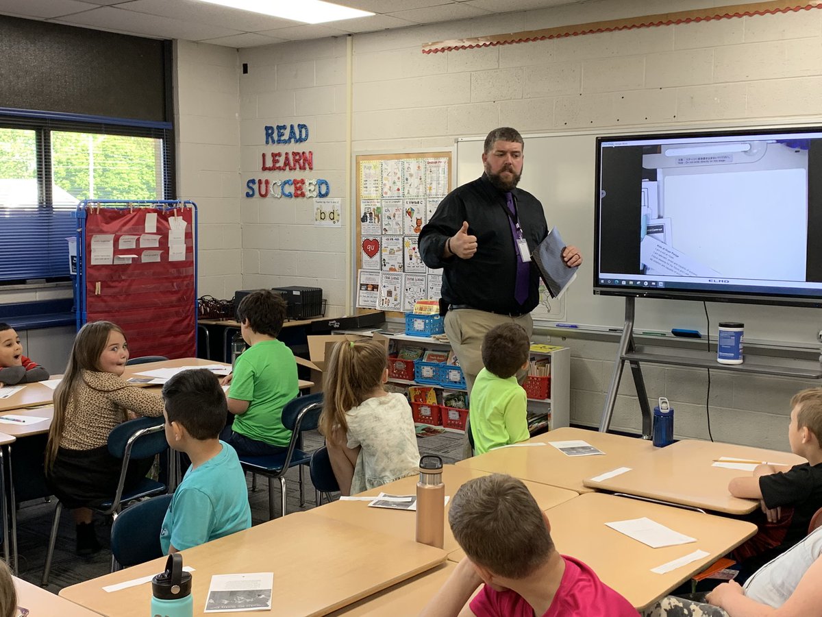 Clarke2nd's tweet photo. Students enjoyed meeting Mr. Cherry, the principal at next years Washington Intermediate. They are excited about their new school and the new opportunities. @NorthElem1 https://t.co/iMy3x0W5JQ