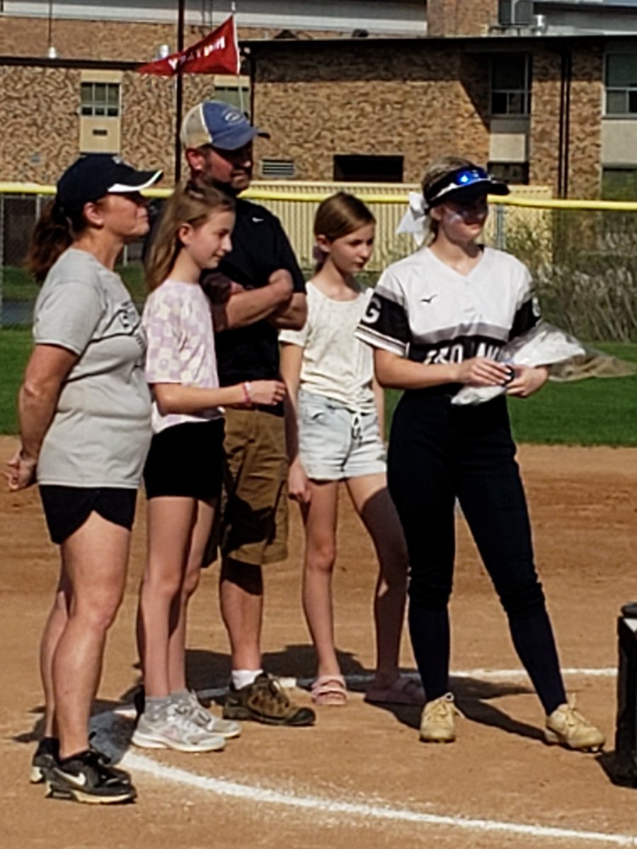 RySlatts's tweet photo. Senior night for @softball_cg. Congrats Gwenn Moran and fantastic job singing our national anthem! GO TROJANS! #SheBeCG @AthleticsCG https://t.co/SiYznbAKik