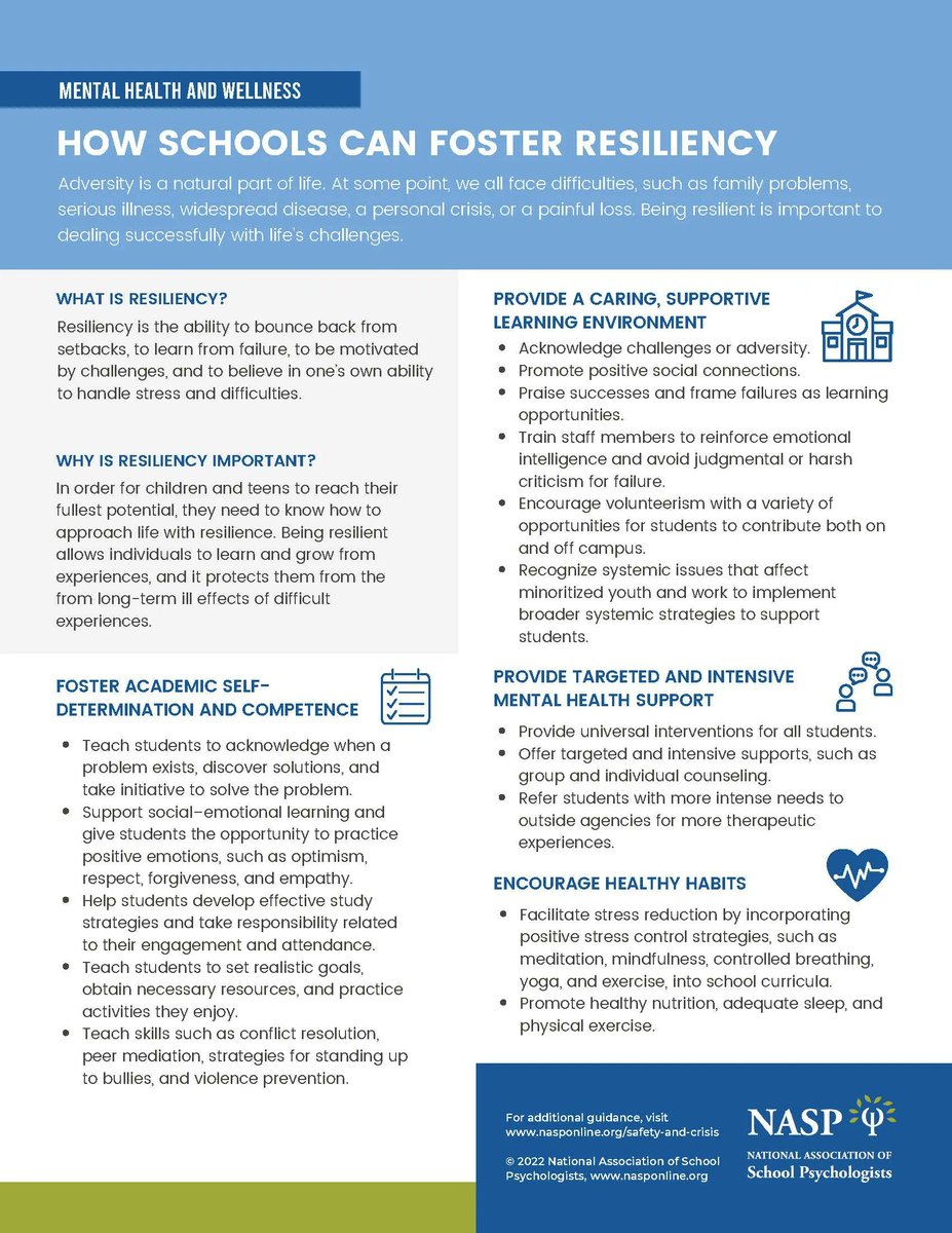 nasponline's tweet photo. May is Mental Health Awareness Month and resiliency is a key factor of maintaining strong mental health. Take a look at this guidance and other resources at: https://t.co/PAdNWBMh6v https://t.co/gWfJ437iRG