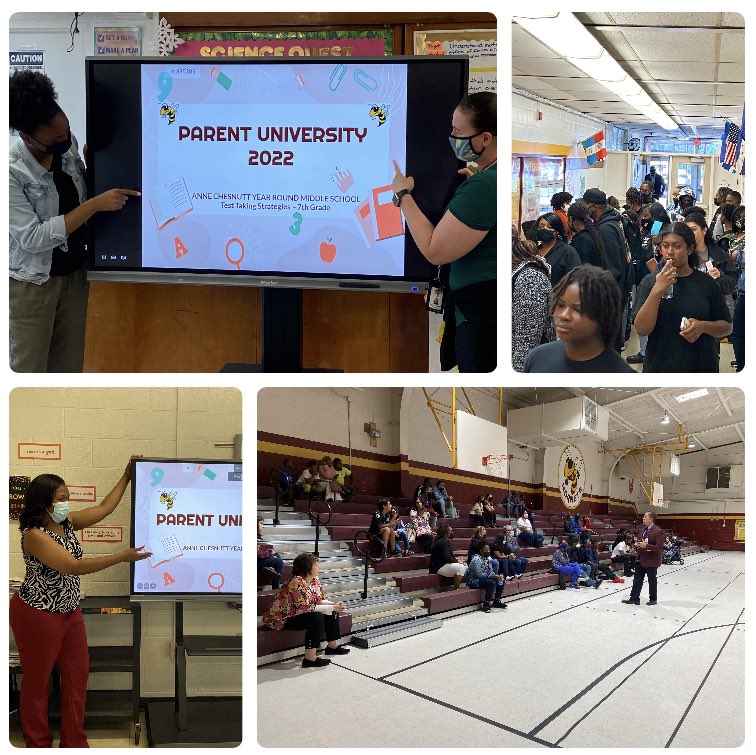 theAin3la's tweet photo. Parent University!!!
Parents and students learning about EOG expectations and new things happening at the HIVE next year 🐝 @AnneChesnuttMS  @DavidGreene01 @WhitneyIglesia2 https://t.co/BPnIbR3p2v