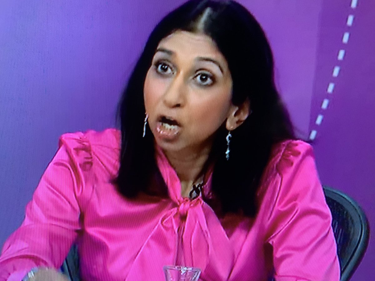 IndeedItsMark's tweet photo. Suella Braverman is literally sprouting excrement here. Families cannot feed themselves. Cannot afford hearing. Yes she touts Govt efforts for cheaper broadband. Out of touch and literally doesn’t care

 #bbcqt #BBCQuestionTime https://t.co/4af7tMIo6w