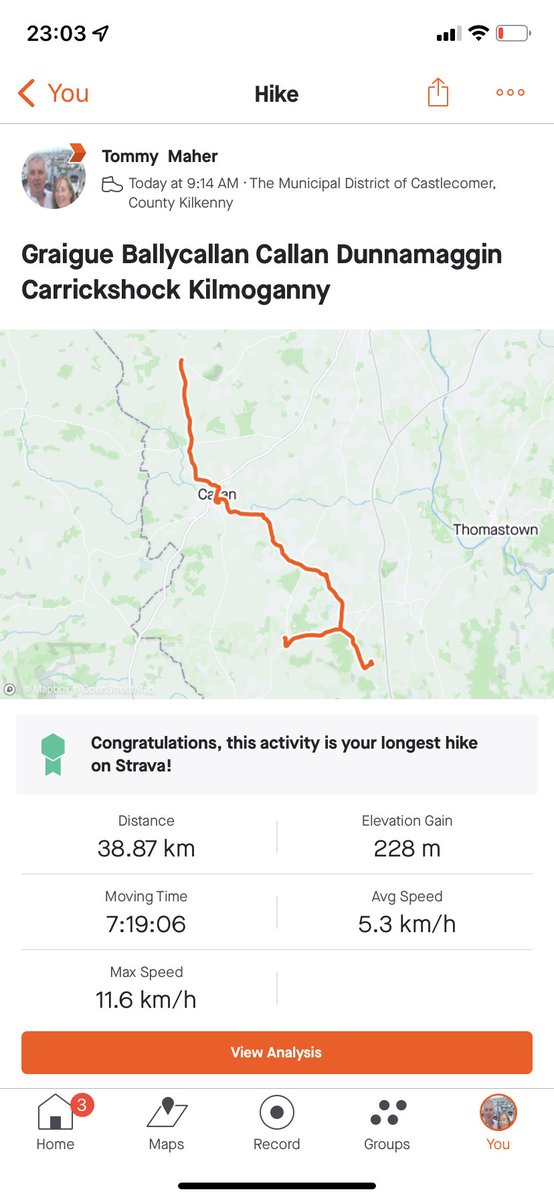 tommy_maher's tweet photo. Day 5 completed. Longest walk of the 12 days at 38.8 Kilometres. Thanks to all who came out to support. 👍🙏 https://t.co/YJgoDe7Fml