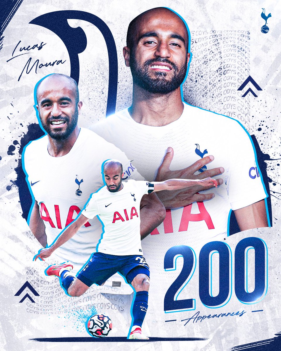SpursOfficial's tweet photo. 200 appearances and counting...

Congratulations, @LucasMoura7! 💙 https://t.co/ohx6KESlii