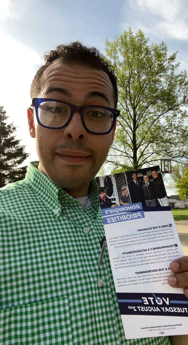VoteClemons's tweet photo. A great evening for knocking doors and talking to voters in Mundy township about this important election. #VoteClemons https://t.co/Vzi5PbAyU3