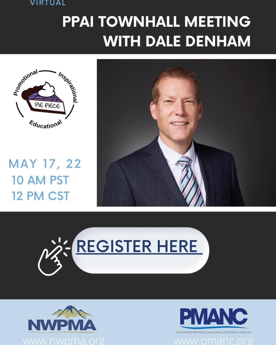 PMANCorg's tweet photo. Tomorrow Friday May 17th, we have a special virtual event with Dale Denham, MÁS+ President &amp; CEO of PPAI. Do not miss out! You can register here at https://t.co/RUNiCXd626 https://t.co/Jod9ZmWYan