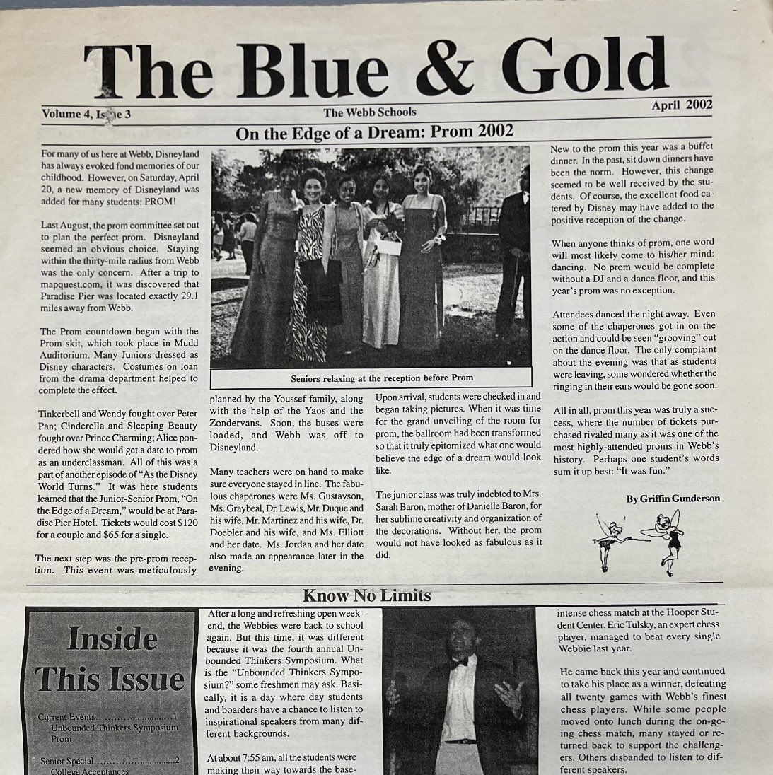 WebbAlumni's tweet photo. Happy #ThrowbackThursday, Webbies! In the spirit of Webb’s upcoming prom, here’s a Blue & Gold from April 2002 featuring their event! What do you remember from your prom? Tag your date! #tbt #webbalumni #promseason https://t.co/ItViODIrsg