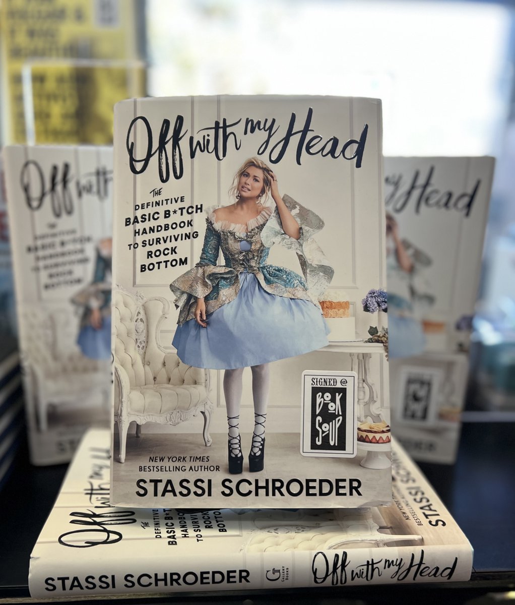 BookSoup's tweet photo. Signed @stassi at Book Soup! Supplies limited. First come, first serve! #OffwithMyHead #BasicBitchHandbook @GalleryBooks #vanderpumprules https://t.co/zhuDoKjpRT