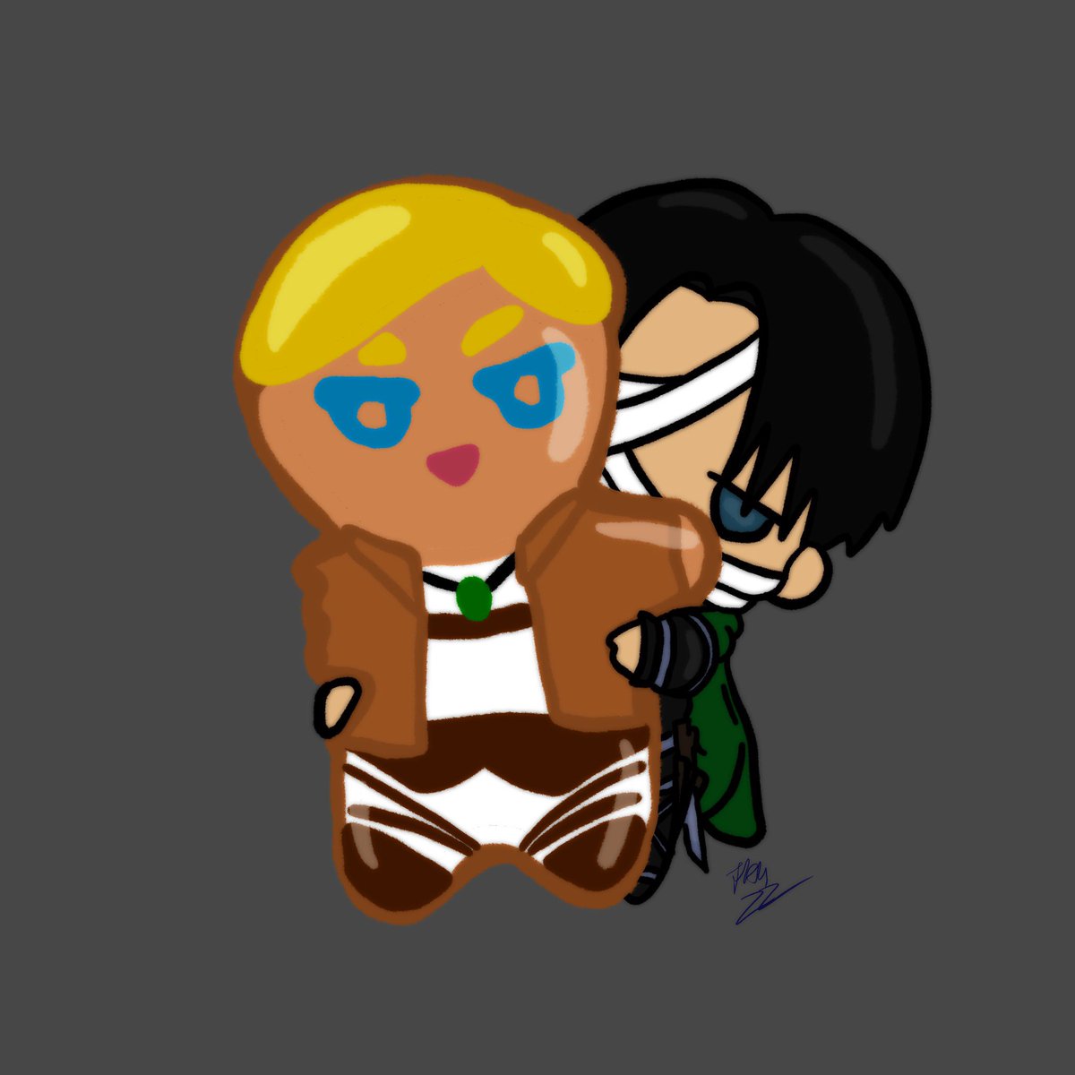 DesignsTrh's tweet photo. Cookie Commander! I really just wanted to use the marker brush. But look how cute! <3

#erwinsmith #leviackerman #attackontitan #aot #snk #attackontitanfanart #chibiart #aotfanart #levifanart #erwinfanart #commandererwin #eruri https://t.co/TrCFCmsgeH
