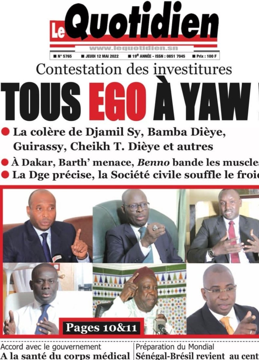 tousaye's tweet photo. #QuestionPolitique
VU le comportement des opposants #sénégalais.
Est ce qu'ils ont les compétences le mérite et un vrais projets pour diriger le pays ?
Je pense k les sénégalais ne sont pas bêtes, savent qui vous êtes et ce qui vous animent ds cette compétition
Aucun respect https://t.co/mPX0RIcTyj