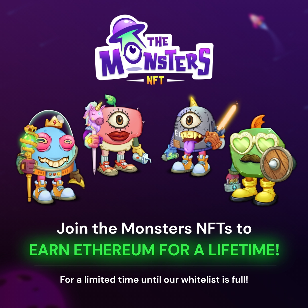 💰Wants to earn a lifetime passive income paid with #ETH?

<a href="/TheMonstersNFTs/">The Monsters NFTs</a>  will give you part of #royalties for a lifetime! Follow us, Join our #Discord and get a WL spot today!

🔗themonsters.io

#NFT #NFTGiveaways #opensea #cryptocurrency #nftdrop #MintOfTheDay
