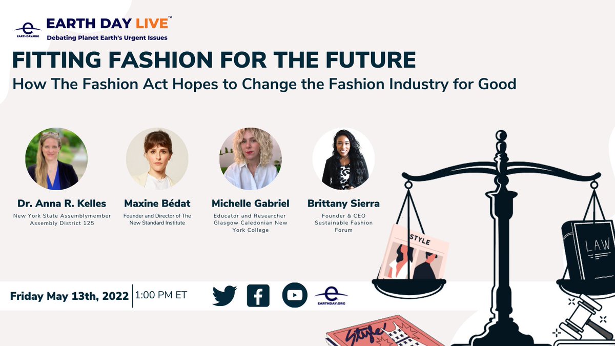 EarthDay's tweet photo. The time to act on #FastFashion is now. Please join us on May 13th @ 1:00 PM ET, for the next #EarthDayLive webinar, “Fitting Fashion for The Future: How The Historic Fashion Act Hopes to Change the Fashion Industry for Good.” Register here: https://t.co/ZmlV5XPBp3 https://t.co/a5S2GtyI17